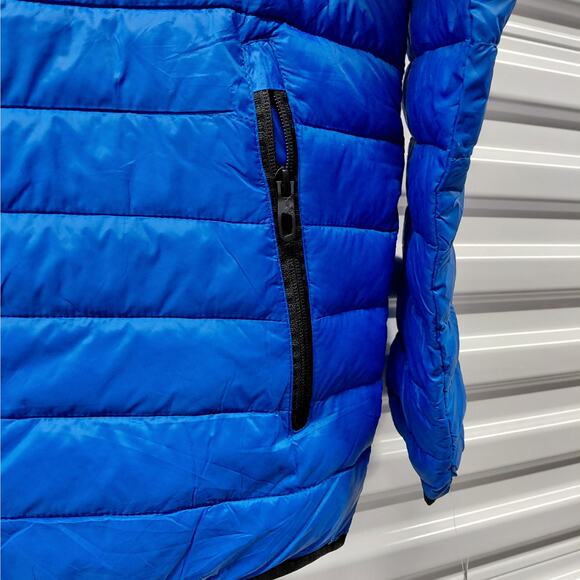 Spyder Mens Large Hooded Jacket Electric Blue Packable ThermoWeb Water Resistant - Picture 7 of 16